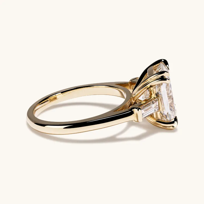 Happy Jewelers Rings 358 Cushion Lab Diamond 3Stone Engagement Ring