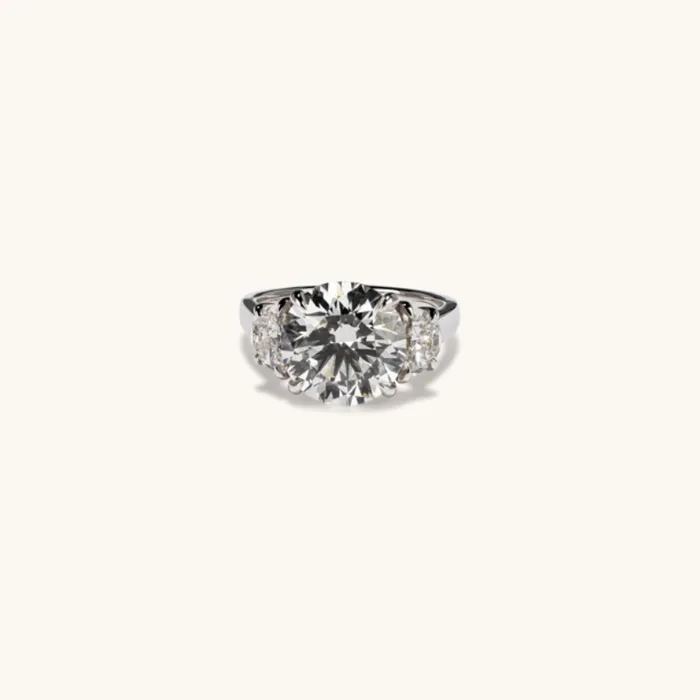 Happy Jewelers Rings 502 Round Lab Diamond 3Stone Engagement Ring