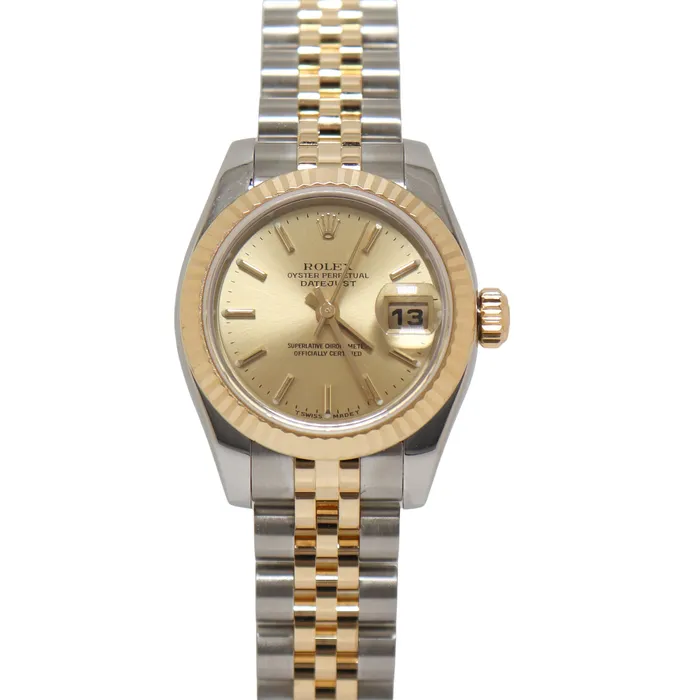 Happy Jewelers Rings Rolex Datejust Two Tone Yellow Gold Steel 26mm Champagne Diamond Dial Watch Reference 6917 Happy Jewelers Rings Rolex Datejust Two Tone Yellow Gold Steel 26mm Champagne Diamond Dial Watch Reference 6917