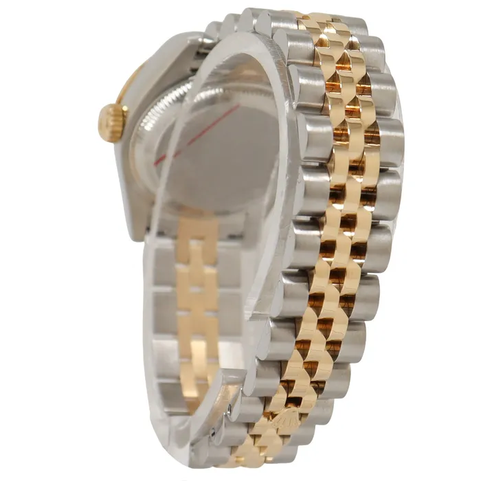 Happy Jewelers Rings Rolex Datejust Two Tone Yellow Gold Steel 26mm White Roman Numeral Dial Watch Reference 179313