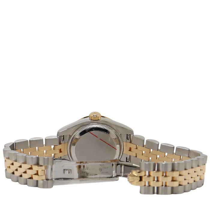 Happy Jewelers Rings Rolex Datejust Two Tone Yellow Gold Steel 26mm White Roman Numeral Dial Watch Reference 179313
