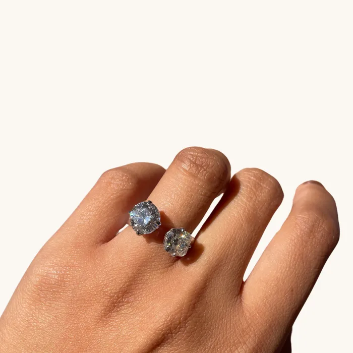Happy Jewelers Rings Round and Cushion Toi et Moi Lab Diamond Engagement Ring