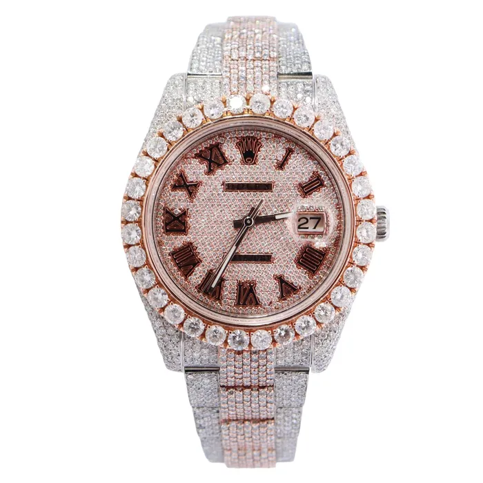 Happy Jewelers Rolex Datejust 41mm Pave Dial Watch Ref 116300 Watches