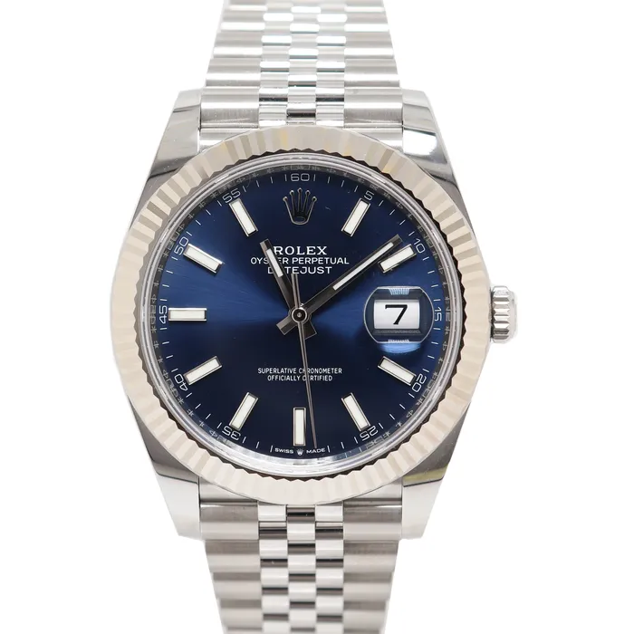 Happy Jewelers Rolex Datejust Stainless Steel 41mm Blue Stick Dial Watch Reference 126334 Watches Happy Jewelers Rolex Datejust Stainless Steel 41mm Blue Stick Dial Watch Reference 126334 Watches