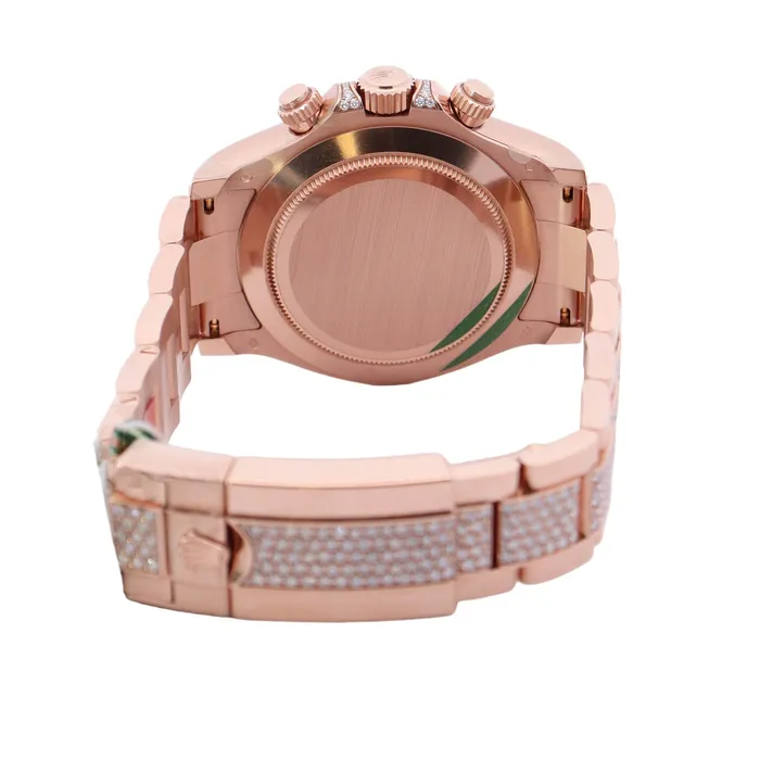 Happy Jewelers Rolex Daytona Factory Rainbow 40mm Rose Gold Factory Pave Diamond Dial Watch Ref 116595RBOW Watches