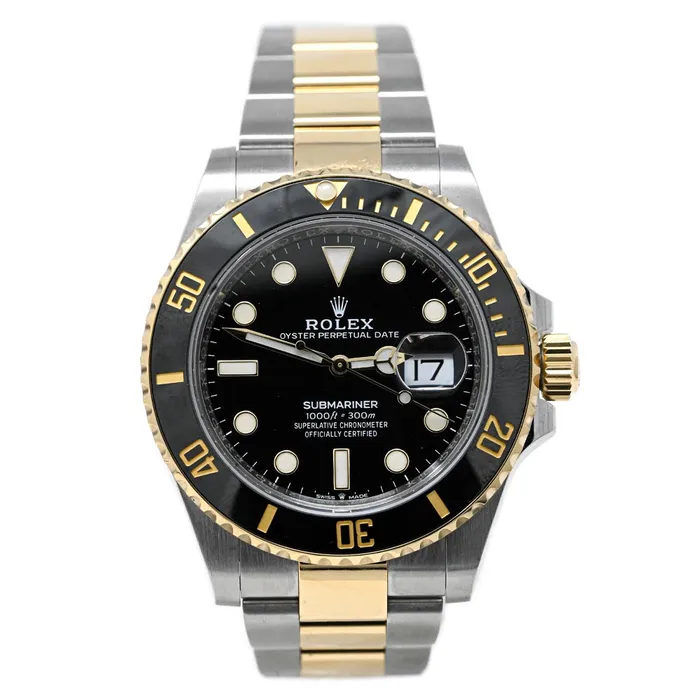 Happy Jewelers Rolex Submariner TwoTone Stainless Steel Yellow Gold 41mm Black Dot Dial Watch Reference 126613LN Rings Happy Jewelers Rolex Submariner TwoTone Stainless Steel Yellow Gold 41mm Black Dot Dial Watch Reference 126613LN Rings