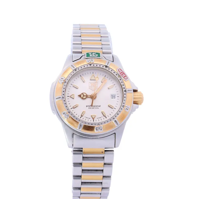 Happy Jewelers Tag Heuer 4000 Yellow Gold and Stainless Steel 28mm White Stick Dial Watch Ref WF1420 Earrings Happy Jewelers Tag Heuer 4000 Yellow Gold and Stainless Steel 28mm White Stick Dial Watch Ref WF1420 Earrings