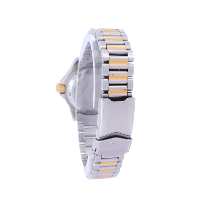 Happy Jewelers Tag Heuer 4000 Yellow Gold and Stainless Steel 28mm White Stick Dial Watch Ref WF1420 Earrings