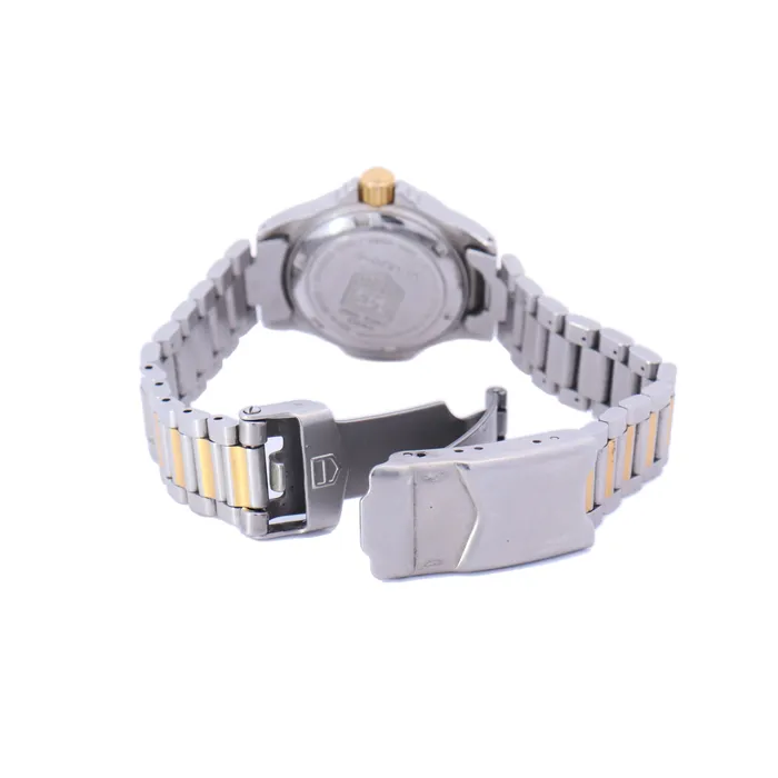 Happy Jewelers Tag Heuer 4000 Yellow Gold and Stainless Steel 28mm White Stick Dial Watch Ref WF1420 Earrings