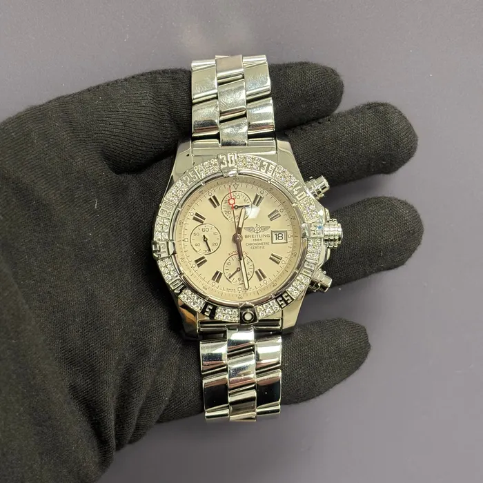 Happy Jewelers Watches Breitling Super Avenger 48mm White Dial Watch Ref A13380 Happy Jewelers Watches Breitling Super Avenger 48mm White Dial Watch Ref A13380