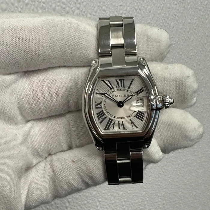 Happy Jewelers Watches Cartier Roadster 31mm Silver Dial Watch Ref W62016V3 Happy Jewelers Watches Cartier Roadster 31mm Silver Dial Watch Ref W62016V3
