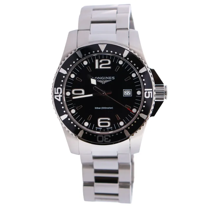 Happy Jewelers Watches Longines Hydroconquest 44mm Black Dial Watch Ref L38404566