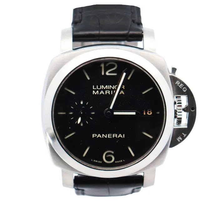 Happy Jewelers Watches Panerai Luminor 42mm Black Dial Watch Ref PAM00392