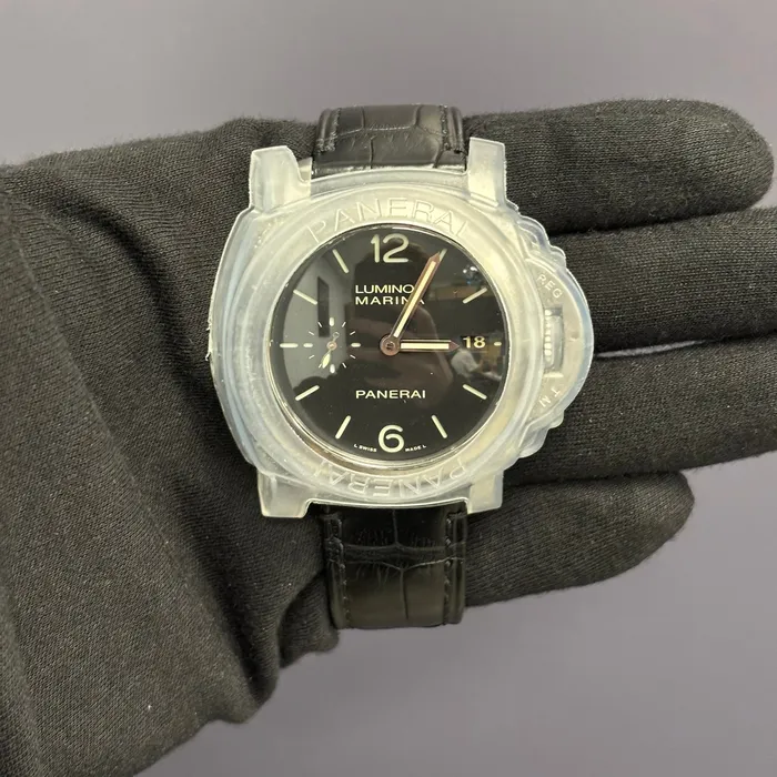 Happy Jewelers Watches Panerai Luminor 42mm Black Dial Watch Ref PAM00392