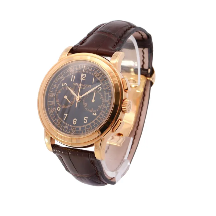 Happy Jewelers Watches Patek Philippe Chronograph Yellow Gold 42mm Chocolate Brown Chronograph Dial Watch Reference 5070J001