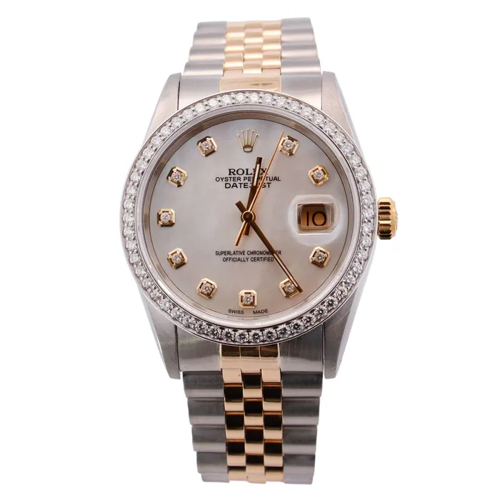 Happy Jewelers Watches Rolex Datejust 36mm MOP Dial Watch Ref 16233