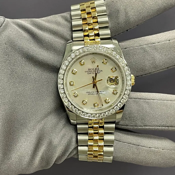 Happy Jewelers Watches Rolex Datejust 36mm MOP Dial Watch Ref 16233 Happy Jewelers Watches Rolex Datejust 36mm MOP Dial Watch Ref 16233