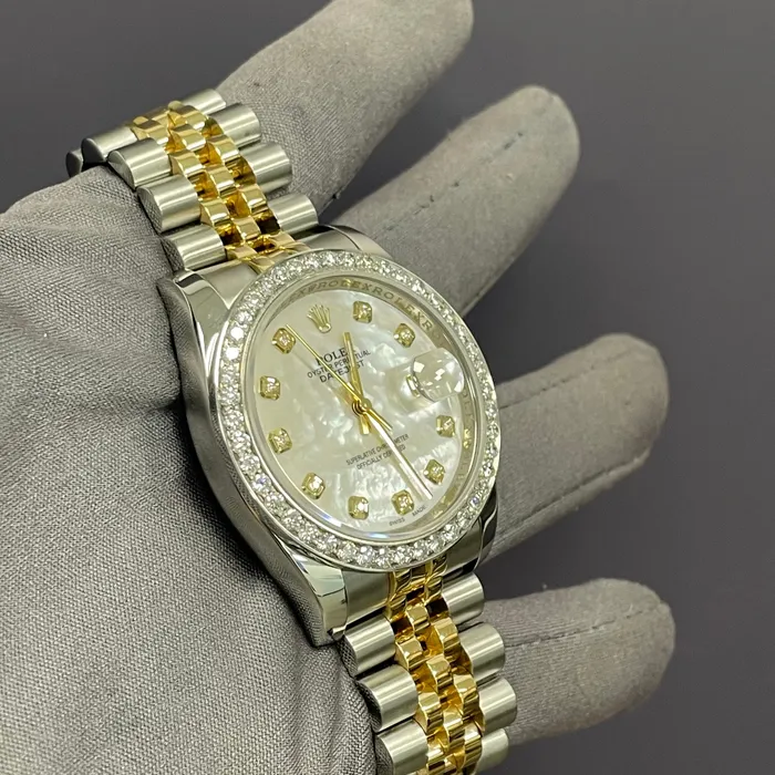 Happy Jewelers Watches Rolex Datejust 36mm MOP Dial Watch Ref 16233 Happy Jewelers Watches Rolex Datejust 36mm MOP Dial Watch Ref 16233