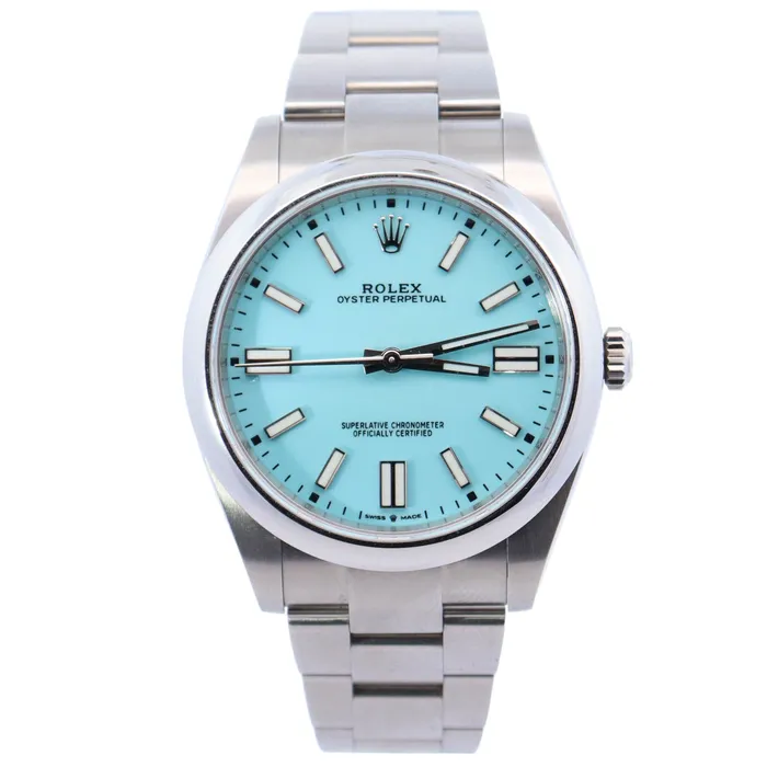 Happy Jewelers Watches Rolex Oyster Perpetual 41mm Tiffany Dial Watch Ref 124300