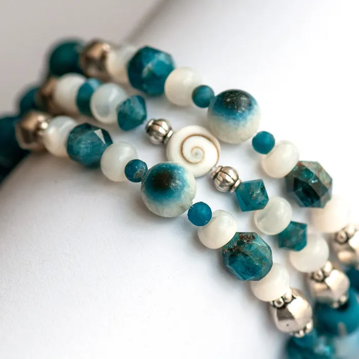Hopeful Lynx Shiva Eye Blue Apatite Bracelet Set Fierce Lynx Designs Bracelets