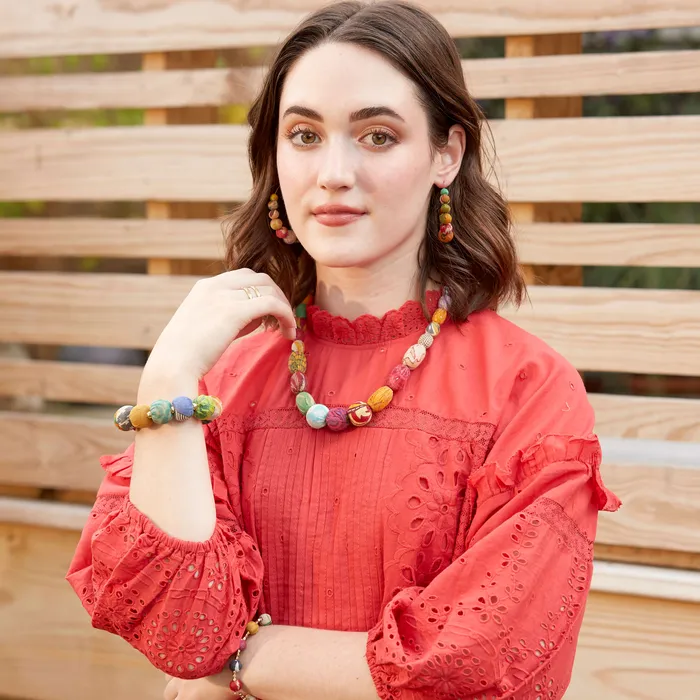 Kantha Halcyon Necklace WorldFinds Necklaces