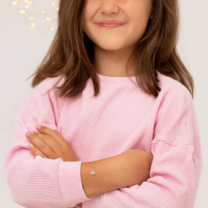 Kids Chain Link Bracelets Bracelets 55 65 Polished Dog Paw Kids Childrens Girls Bracelet Sterling Silver