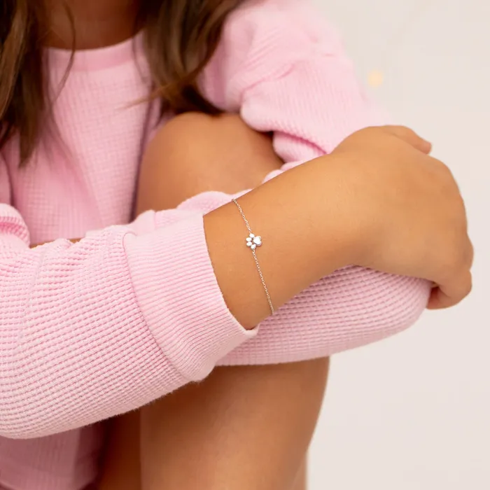 Kids Chain Link Bracelets Bracelets 55 65 Polished Dog Paw Kids Childrens Girls Bracelet Sterling Silver