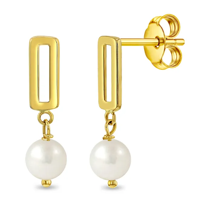 Kids Stud Earrings Earrings 14k Gold Dangle Paperclip Freshwater Cultured Pearl Kids Childrens Girls Earrings Kids Stud Earrings Earrings 14k Gold Dangle Paperclip Freshwater Cultured Pearl Kids Childrens Girls Earrings