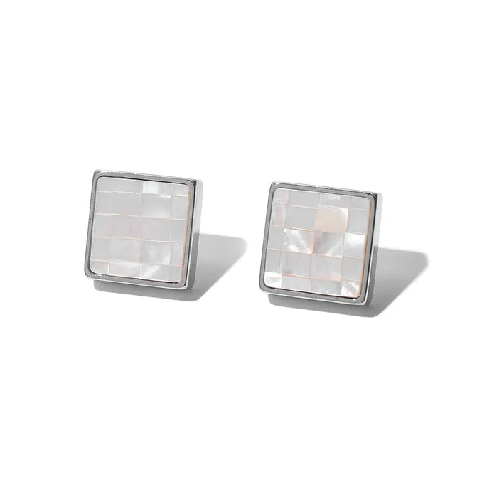 Natural Shell Mosaic Titanium Steel Earrings Refined by AnnaKaci Earrings