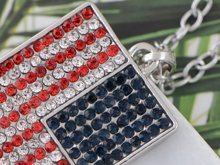 Necklaces Alilang Alilang American Flag Jewelry Red Blue Crystal Rhinestones Necklace Pendant Necklaces Alilang Alilang American Flag Jewelry Red Blue Crystal Rhinestones Necklace Pendant