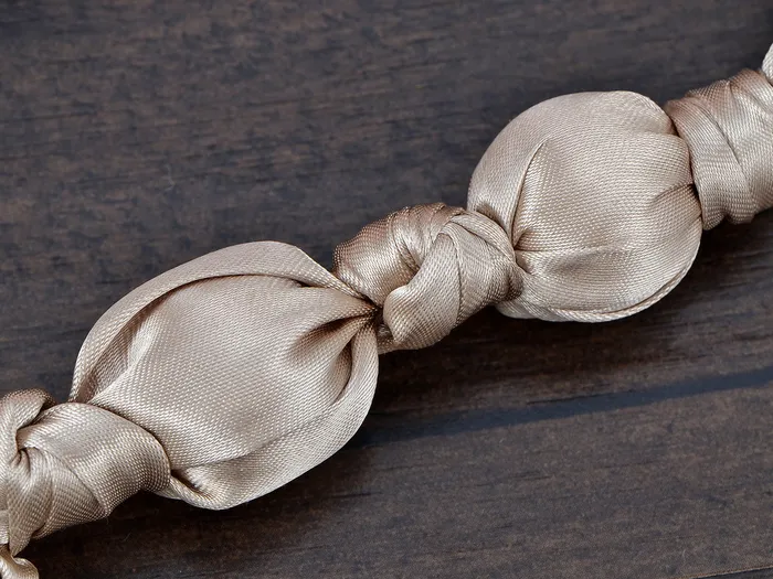 Necklaces Alilang Champagne Nude Satin Fabric Heart Shaped Gems Wrap Necklace Necklaces Alilang Champagne Nude Satin Fabric Heart Shaped Gems Wrap Necklace