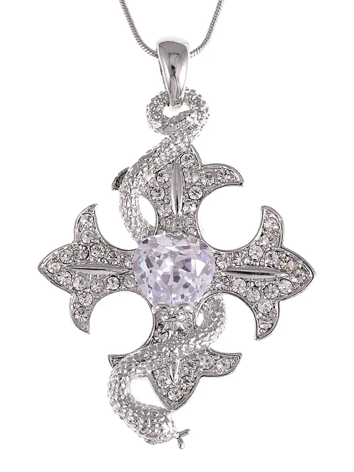 Necklaces Alilang Cool Serpent Wrap Holy Celtic Cross Pendant Necklace