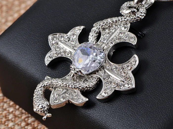 Necklaces Alilang Cool Serpent Wrap Holy Celtic Cross Pendant Necklace Necklaces Alilang Cool Serpent Wrap Holy Celtic Cross Pendant Necklace