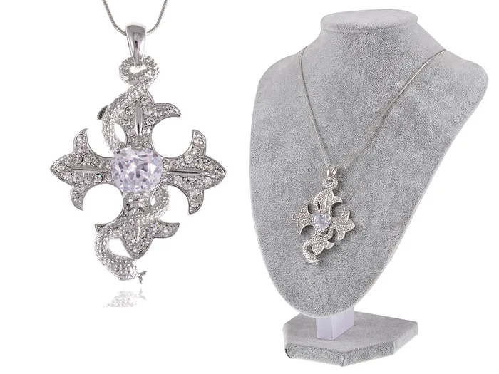 Necklaces Alilang Cool Serpent Wrap Holy Celtic Cross Pendant Necklace Necklaces Alilang Cool Serpent Wrap Holy Celtic Cross Pendant Necklace