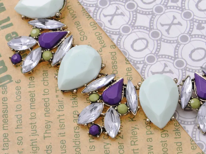 Necklaces Alilang Mint Green Colored Gems Contemporary Statement Necklace Necklaces Alilang Mint Green Colored Gems Contemporary Statement Necklace