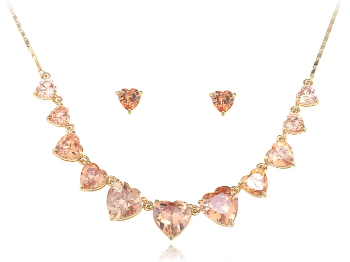 Necklaces Fire Opal Lovely Heart Collection Element Earring Necklace Set Alilang Necklaces Fire Opal Lovely Heart Collection Element Earring Necklace Set Alilang