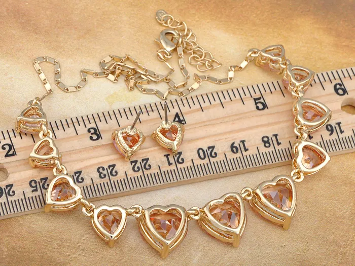 Necklaces Fire Opal Lovely Heart Collection Element Earring Necklace Set Alilang Necklaces Fire Opal Lovely Heart Collection Element Earring Necklace Set Alilang