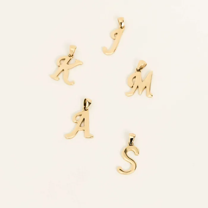 Necklaces Gelin Diamond Dainty Script Letter Pendant Necklace