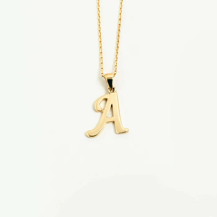 Necklaces Gelin Diamond Dainty Script Letter Pendant Necklace