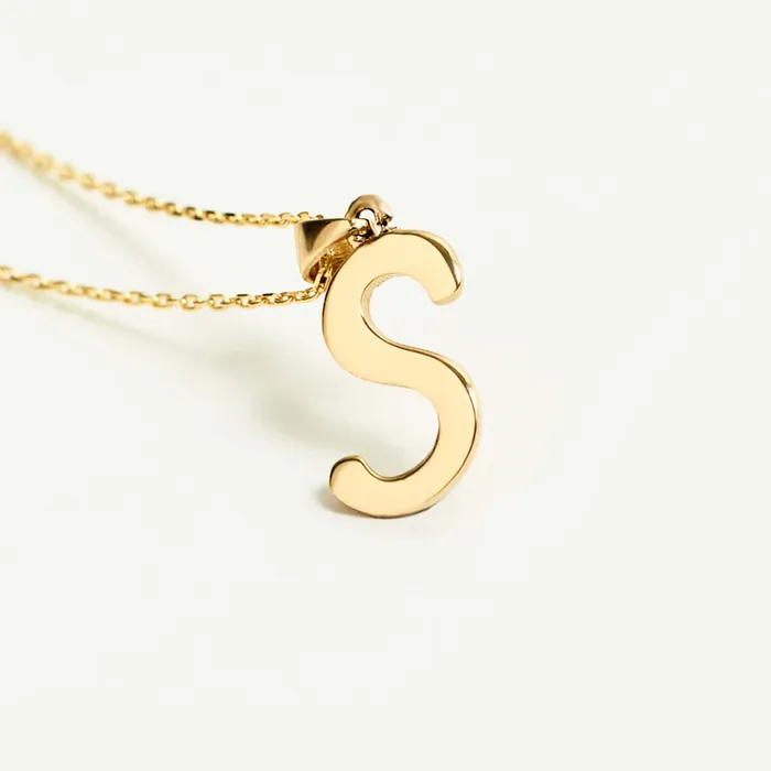 Necklaces Gelin Diamond Dainty Script Letter Pendant Necklace
