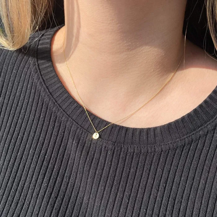 Necklaces Gelin Diamond Engravable Coin Necklace