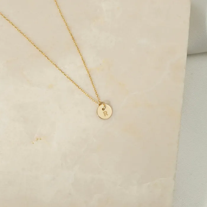 Necklaces Gelin Diamond Engravable Coin Necklace