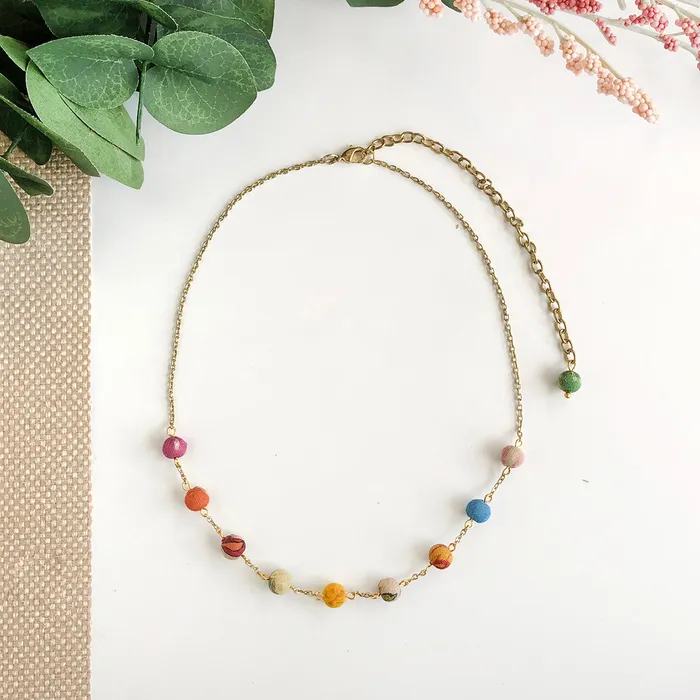 Necklaces Kantha Cleo Necklace WorldFinds
