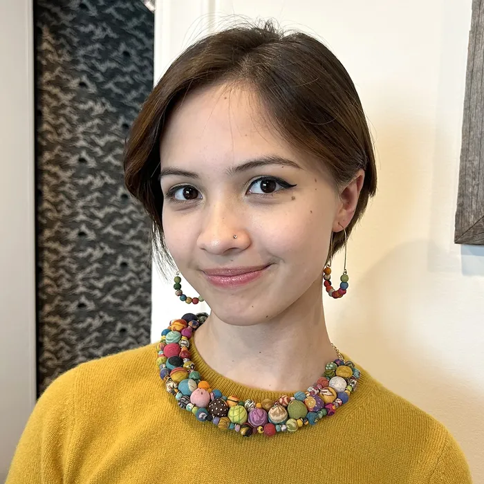 Necklaces Kantha Traced Collar Necklace WorldFinds