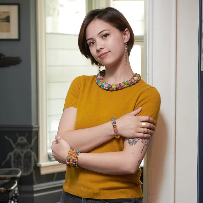 Necklaces Kantha Traced Collar Necklace WorldFinds