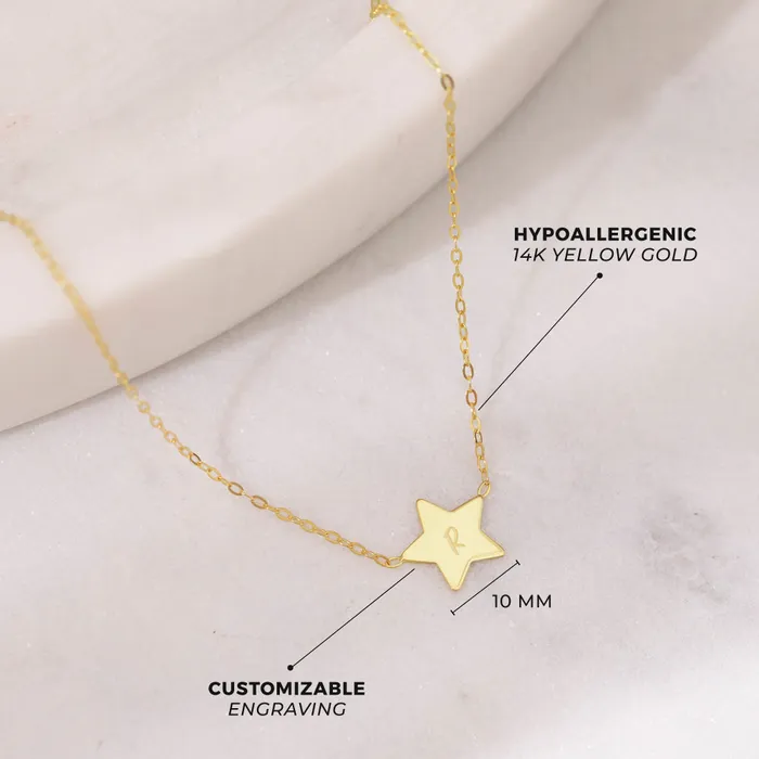 Necklaces Kids Final Sale 14k Gold Flat Star Womens Necklace