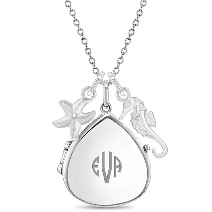 Necklaces Kids Locket Necklaces Nautical Sea Life Kids Teen Pear PendantNecklace With Charms Sterling Silver Necklaces Kids Locket Necklaces Nautical Sea Life Kids Teen Pear PendantNecklace With Charms Sterling Silver