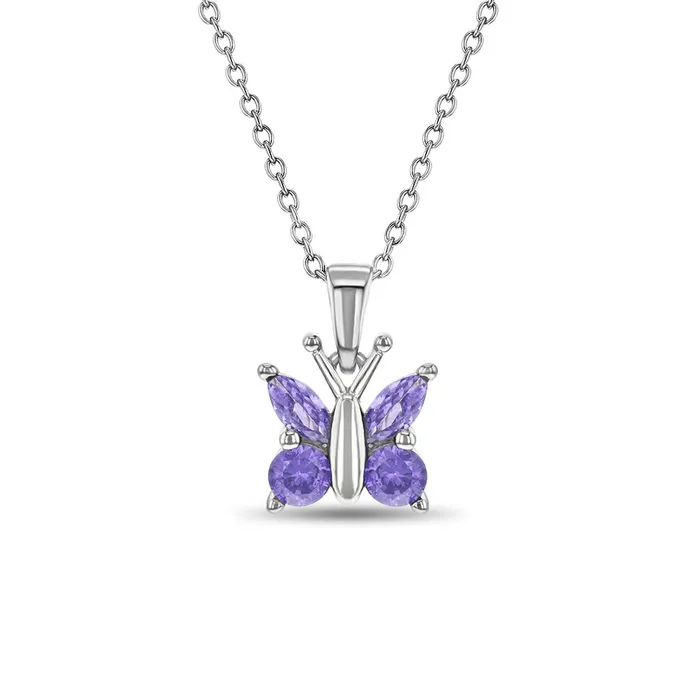 Necklaces Kids Necklaces Pendants CZ Butterfly Kids Childrens Girls PendantNecklace Sterling Silver Necklaces Kids Necklaces Pendants CZ Butterfly Kids Childrens Girls PendantNecklace Sterling Silver