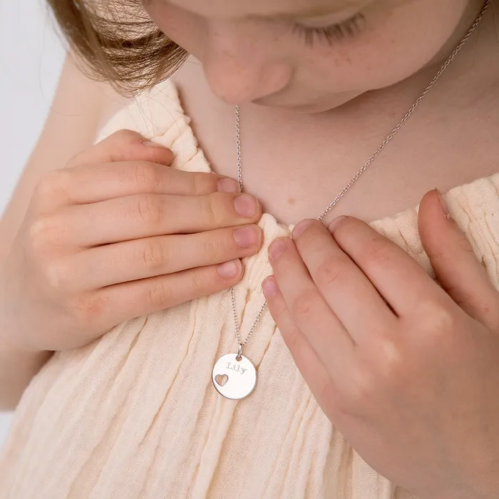 Necklaces Kids Necklaces Pendants Mystical Heart Kids Childrens Girls PendantNecklace With Charms Sterling Silver