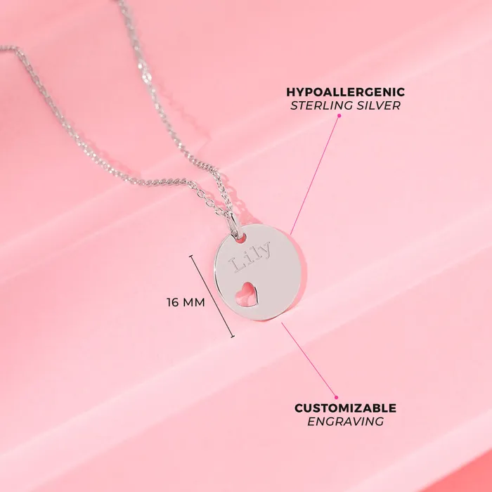 Necklaces Kids Necklaces Pendants Mystical Heart Kids Childrens Girls PendantNecklace With Charms Sterling Silver